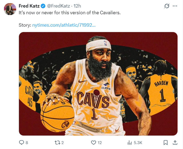 哈登或留骑士助球队冲击总冠军